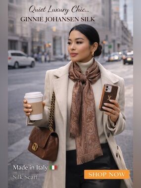 Ginnie Johansen Silk Paisley Scarf Made in Italy Vintage